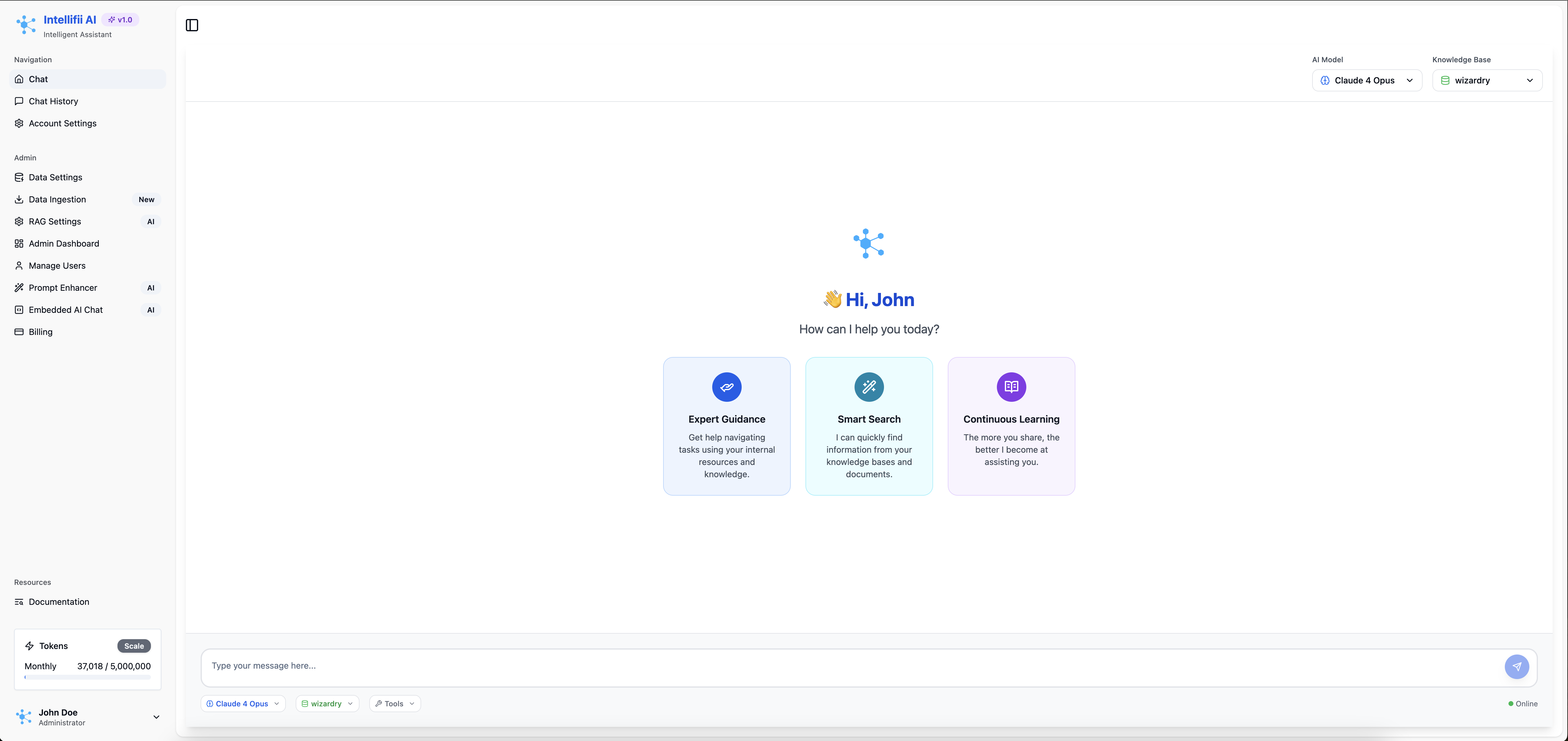 Intellifii Platform Interface